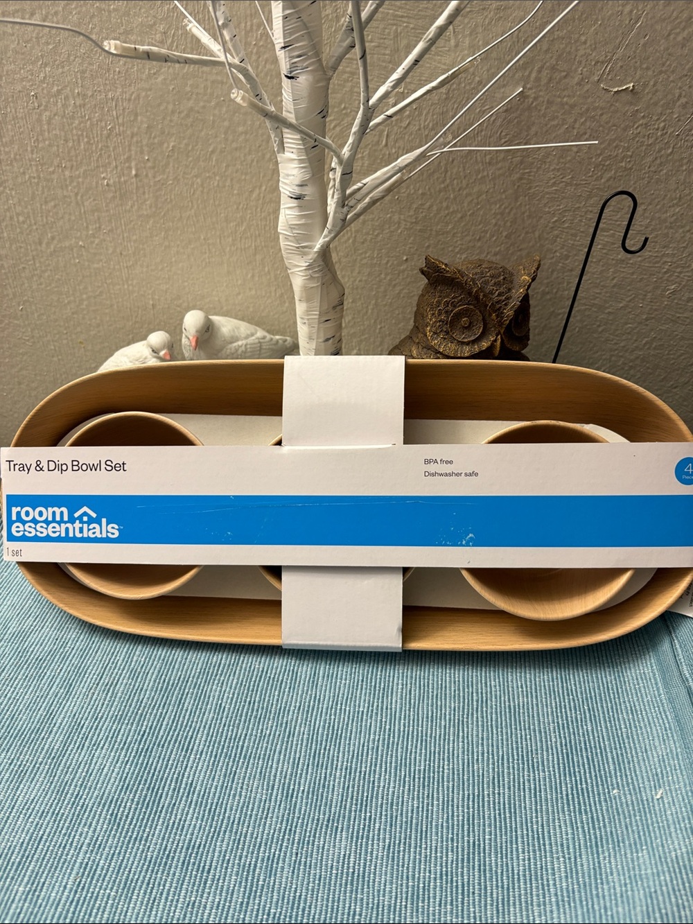 Room Essentials Bamboo Serving Tray Set in Light Brown